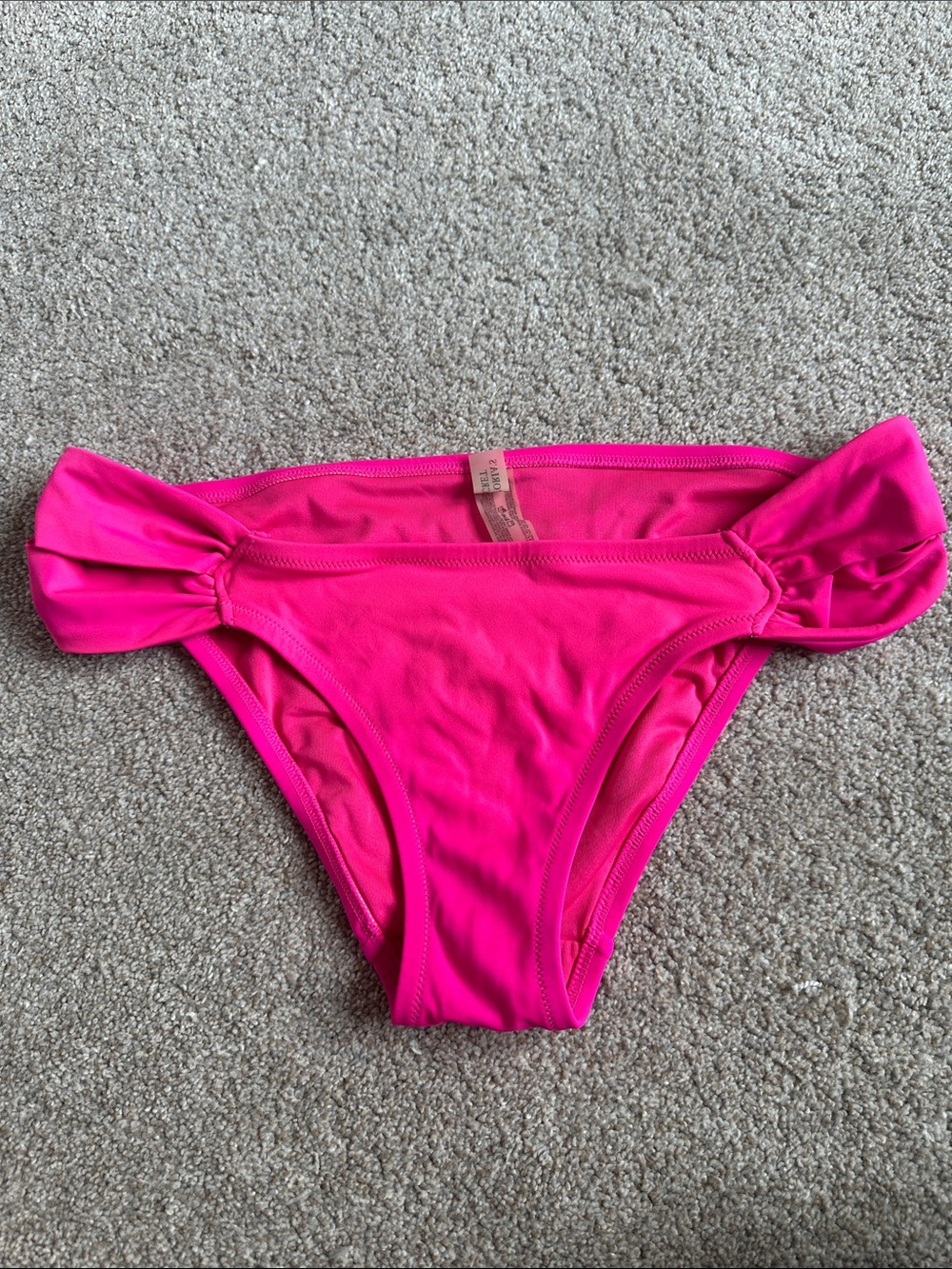 Bright Pink Women's Bikini Bottoms with Side Slit Detail